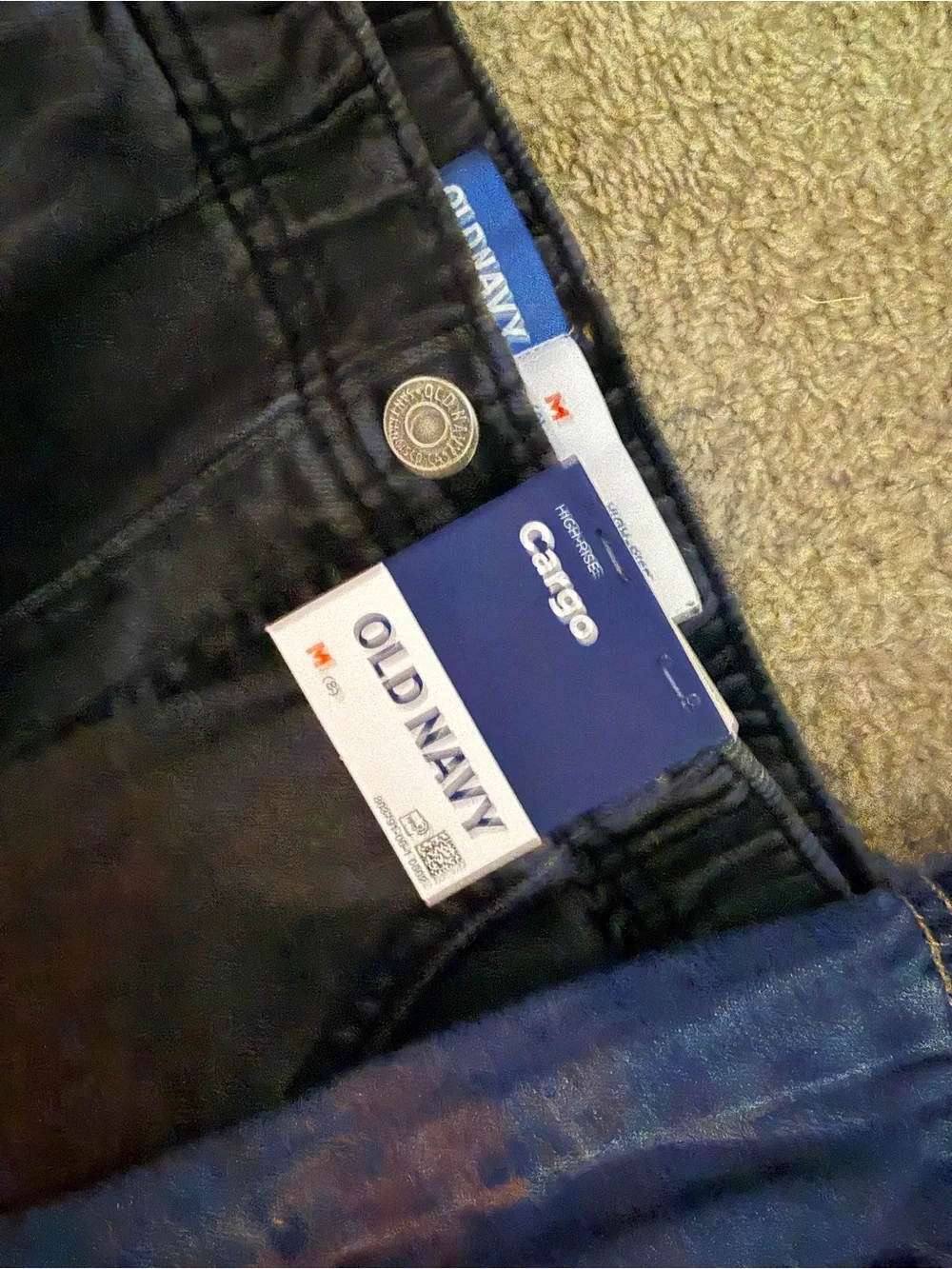 Girls size 8-Old Navy Cargo Wide-Leg Jeans - Black & Medium Blue